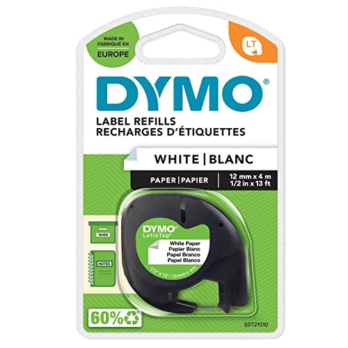 Original Dymo 91220 / S0721510 DirectLabel-Etiketten Papier weiss 12mm x 4m