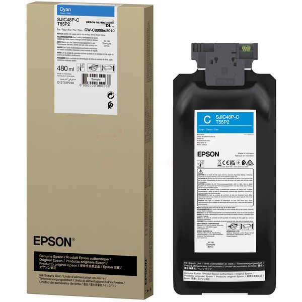 NEUOriginal Epson C13T55P240 / SJIC-48-P-C Tinte cyan 480 ml