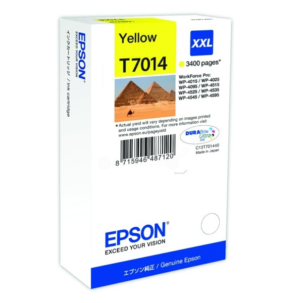 Original Epson C13T70144010 / T7014 Tintenpatrone gelb XXL 34,2 ml 3.400 Seiten