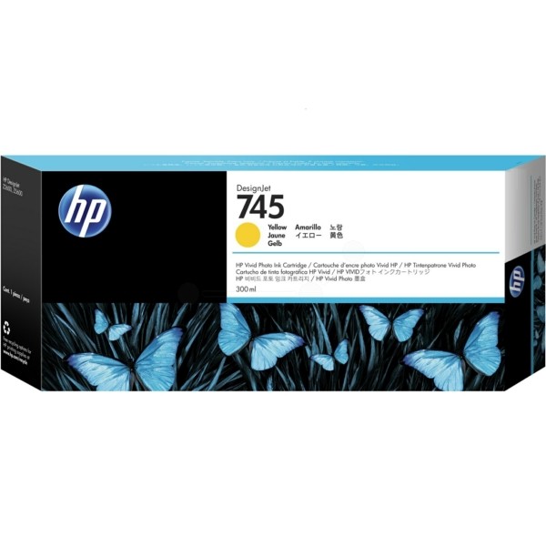 Original HP F9K02A / 745 Tintenpatrone gelb 300 ml