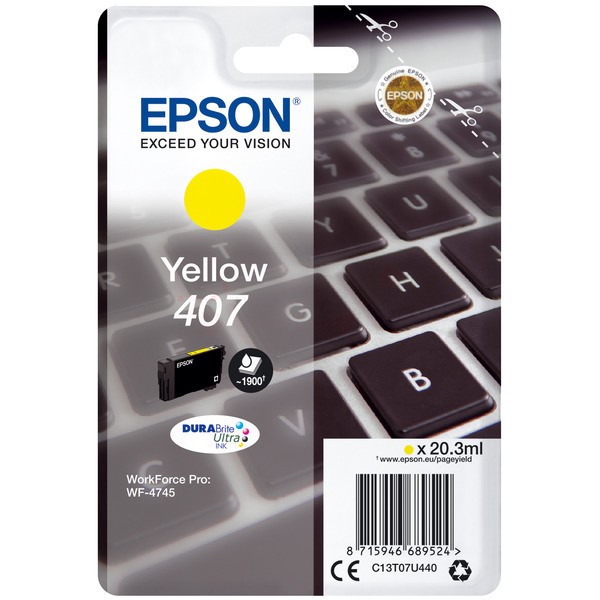 Original Epson C13T07U440 / 407 Tinte yellow 20,3 ml 1.900 Seiten