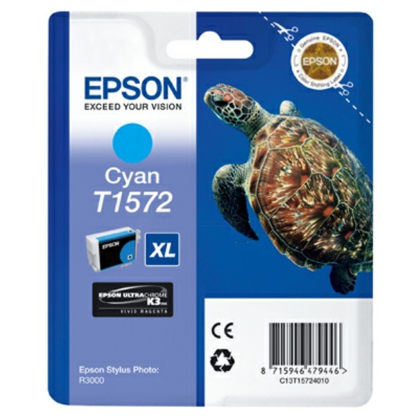 Original Epson C13T15724010 / T1572 Tintenpatrone cyan 25,9 ml