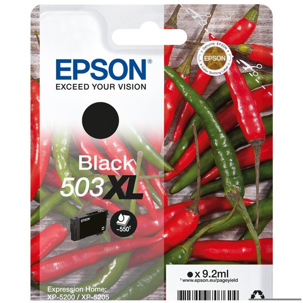 Original Epson C13T09R14010 / 503XL Tinte black High-Capacity 9,2 ml 550 Seiten