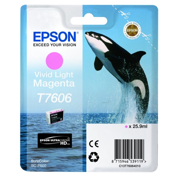 Original Epson C13T76064010 / T7606 Tintenpatrone magenta hell 25,9 ml 2.800 Seiten