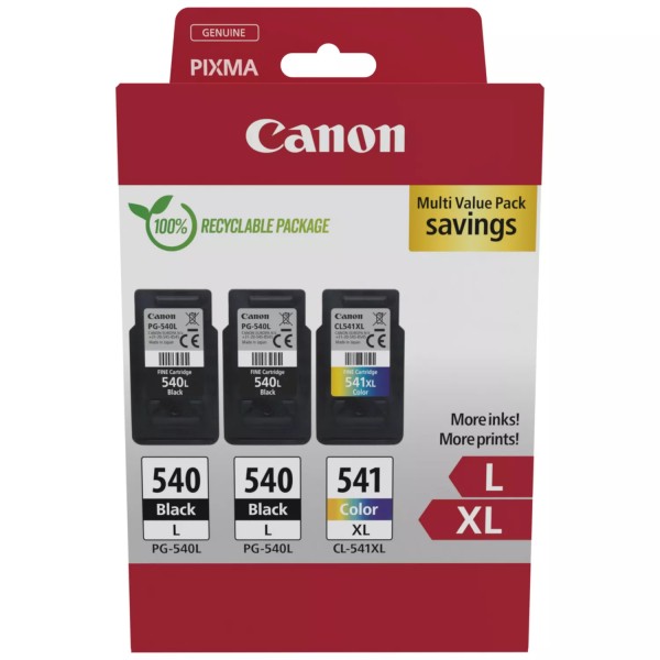 NEUOriginal Canon 5224B017 / PG-540 LCL 541XL Tinte Multipack 2x black +1x color