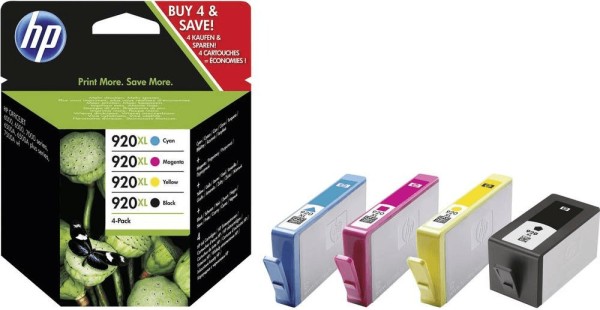 Original HP C2N92AE / 920XL Tinte MultiPack Bk,C,M,Y 1200pg + 3x700pg