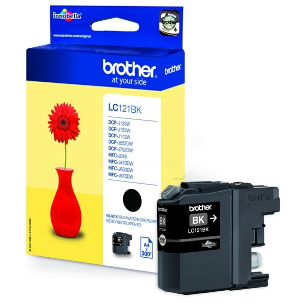 Original Brother LC121BK Tintenpatrone schwarz 7,1 ml 300 Seiten