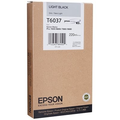 Original Epson C13T603700 / T6037 Tinte light black 220 ml