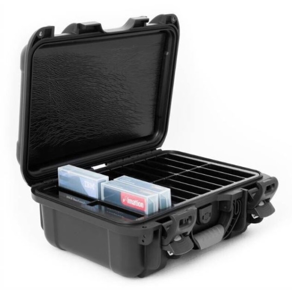 Transportkoffer LTO Ultrium für 20 LTO-Speicherbänder, wasserdicht, mit Kunststoffeinlage, schwarz