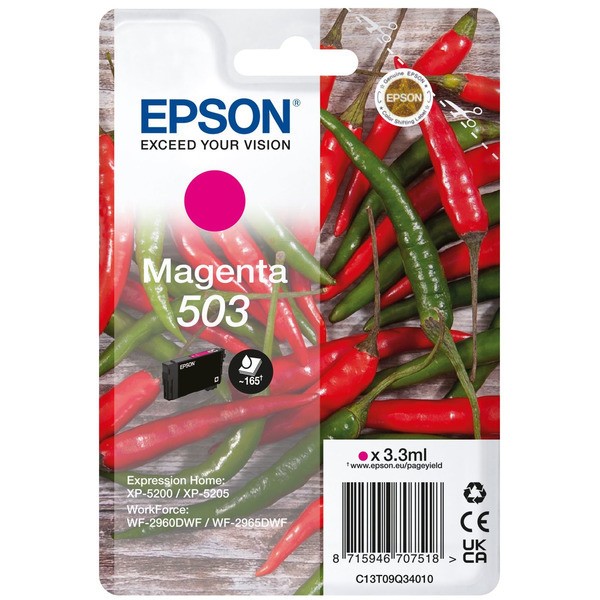 Original Epson C13T09Q34010 / 503 Tinte magenta 3,3 ml 165 Seiten