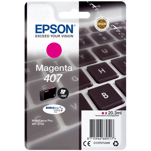 Original Epson C13T07U340 / 407 Tinte magenta 20,3 ml 1.900 Seiten