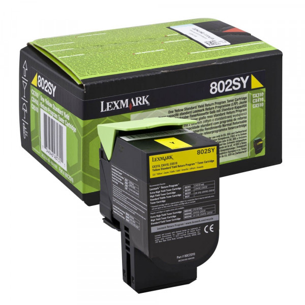 Original Lexmark 80C2SY0 / 802SY Toner yellow return program 2.000 Seiten