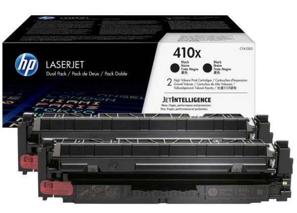 Original HP CF410XD / 410X Toner black Doppelpack 6.500 Seiten