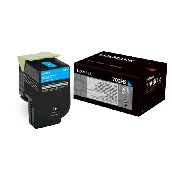 Original Lexmark 70C0H20 / 700H2 Toner-Kit cyan 3.000 Seiten