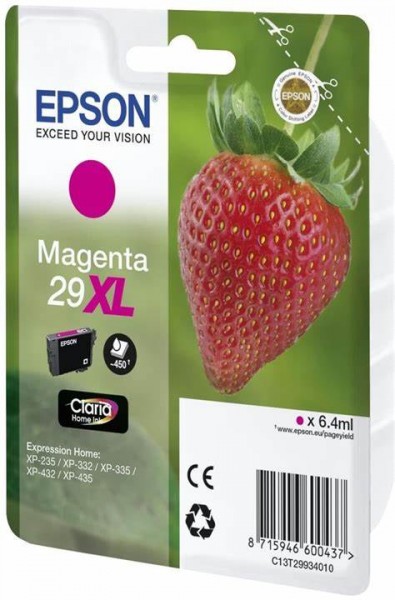 Original Epson C13T29934010 / 29XL Tinte magenta 6,4 ml 450 Seiten