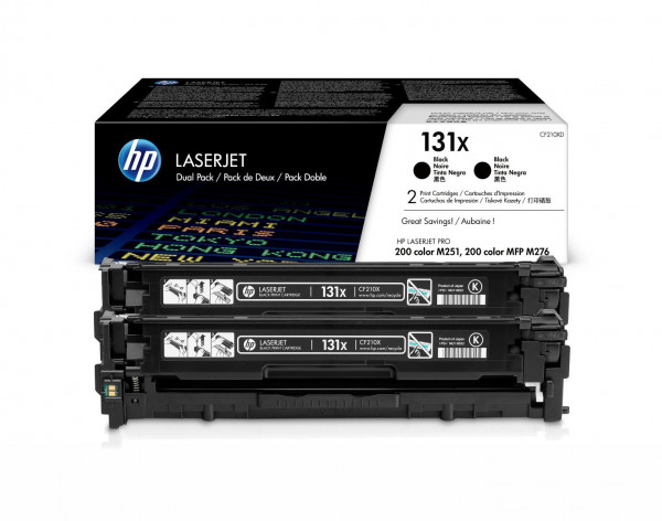 Original HP CF210XD / 131X Toner black Doppelpack 2.400 Seiten