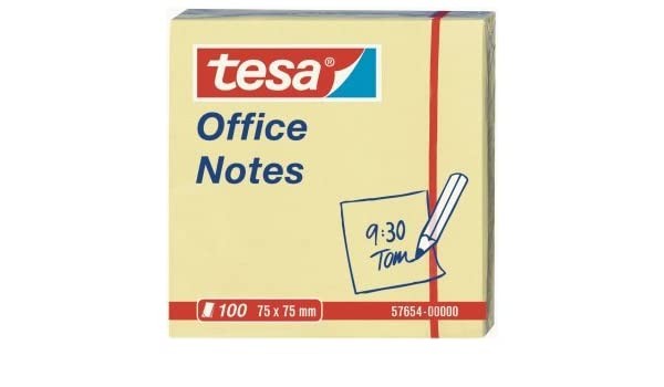 TESA Office Note Haftnotiz gelb 75mm x 75mm 12er Pack á 100 Blatt
