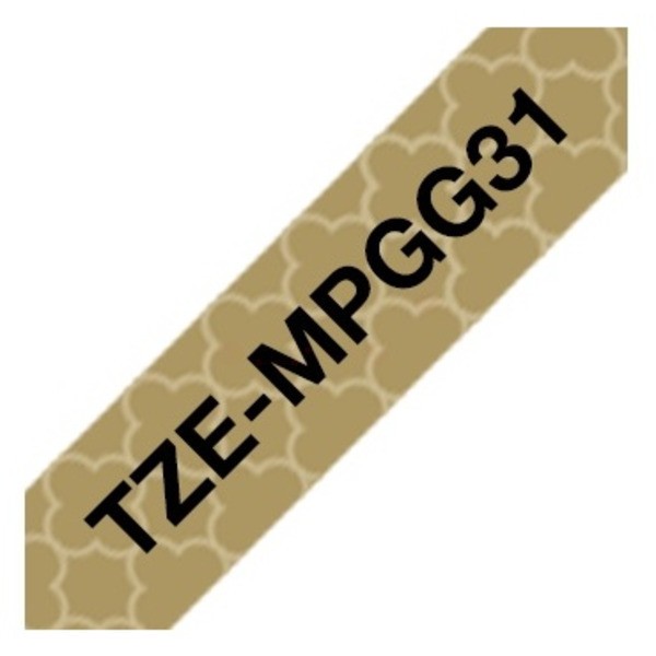 Original Brother TZEMPGG31 DirectLabel schwarz auf gold Laminat