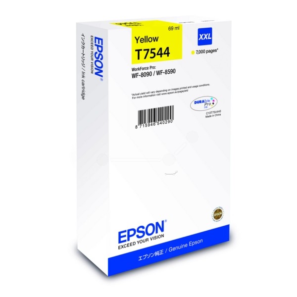Original Epson C13T754440 / T7544 Tintenpatrone gelb 69 ml 7.000 Seiten