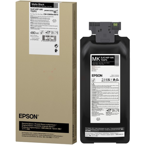 NEUOriginal Epson C13T55P540 / SJIC-48-P-MK Tinte black matt 480 ml