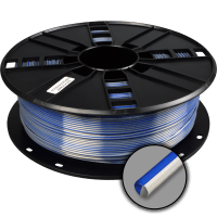 3D-Filament Seiden-PLA Magic blau+silber mit Perlglanz 1.75mm 1000g Spule