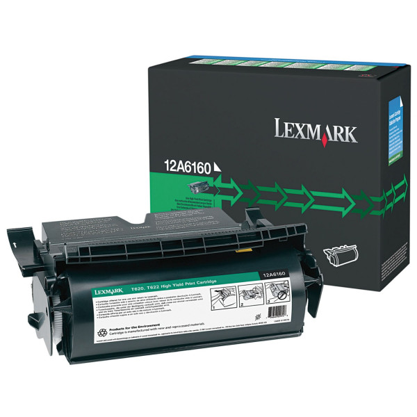 Original Lexmark 12A6160 Toner black remanufactured 30.000 Seiten