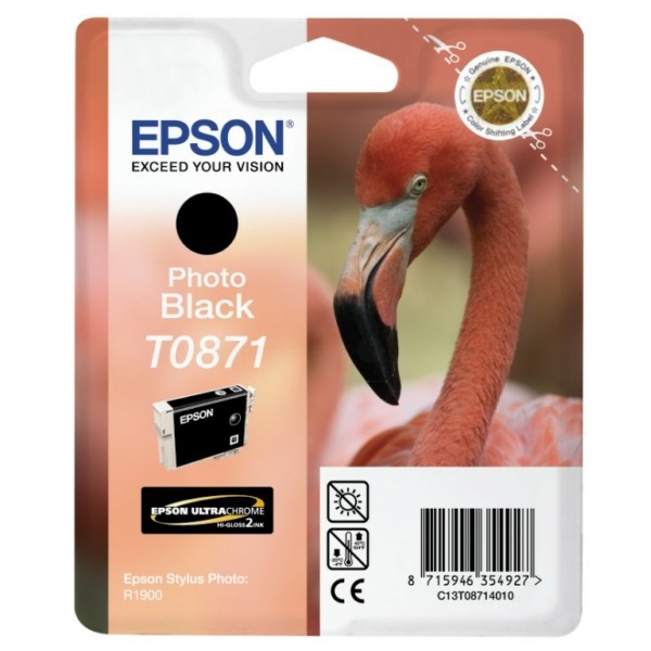 Original Epson C13T08714010 / T0871 Tintenpatrone schwarz foto 11,4 ml 200 Seiten