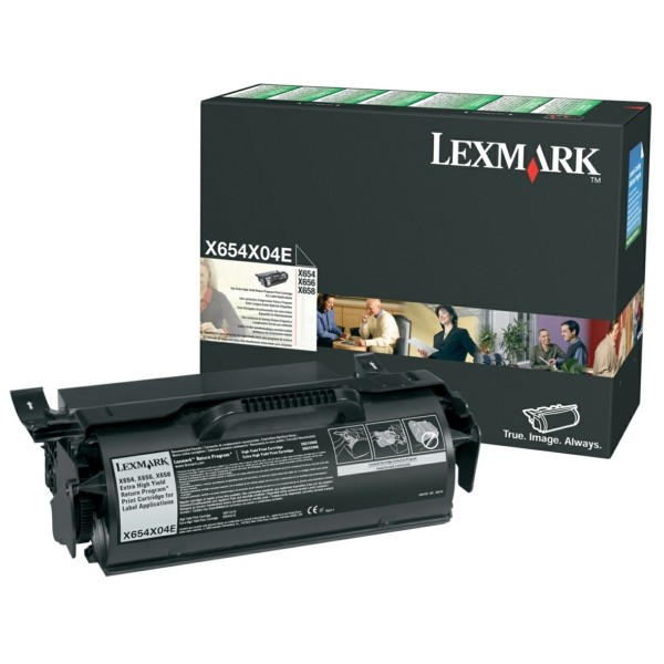 Original Lexmark X654X04E Tonerkartusche schwarz für Etiketten 36.000 Seiten