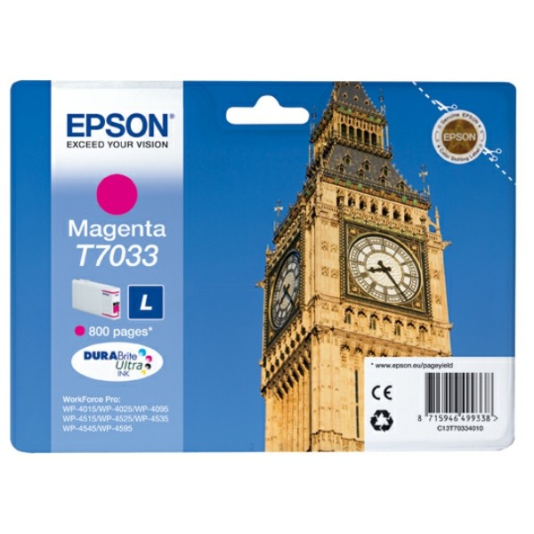 Original Epson C13T70334010 / T7033 Tintenpatrone magenta 9,6 ml 800 Seiten