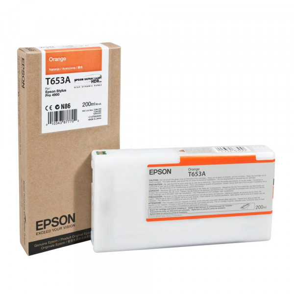 Original Epson C13T653A00 / T653A Tinte orange 200 ml