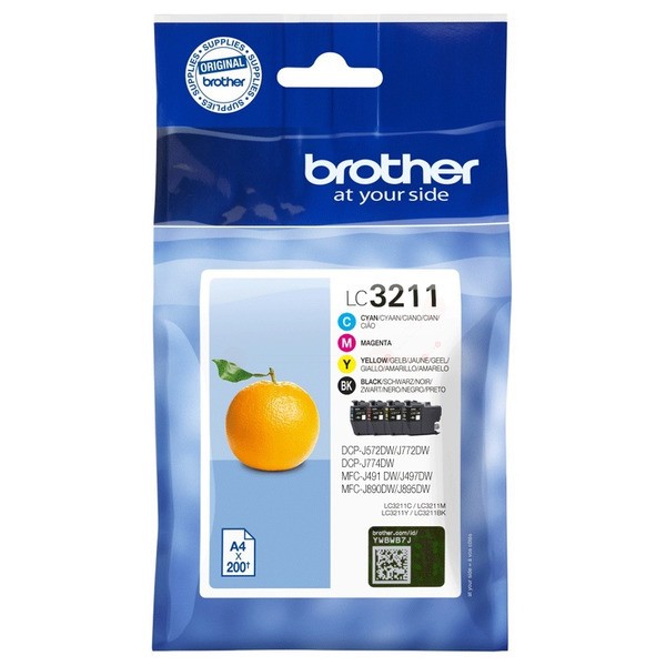 Original Brother LC3211VALDR Tintenpatrone MultiPack Bk,C,M,Y 200 Seiten