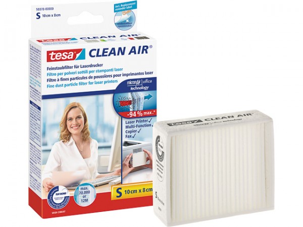 TESA "Clean Air" S Feinstaub-Tonerfilter für Laserdrucker, Größe S (10cmx8cm)