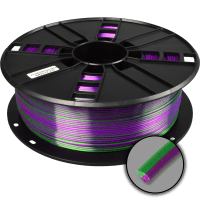 3D-Filament Seiden-PLA Magic grün+lila mit Perlglanz 1.75mm 1000g Spule