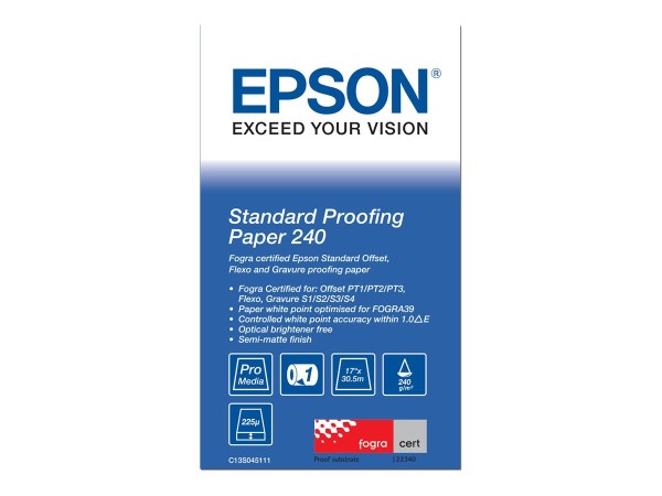 EPSON S045111 Standard proofing Papier Großformat 240g/m2 432mm(17Zoll) x 30,5m