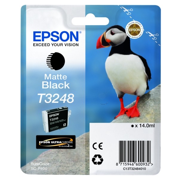 Original Epson C13T32484010 / T3248 Tintenpatrone schwarz matt 14 ml 650 Seiten