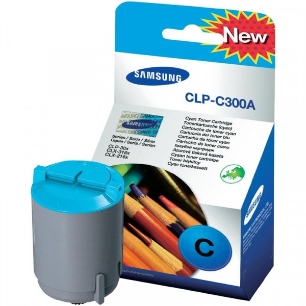 Original Samsung CLP-C300A Toner cyan 1.000 Seiten