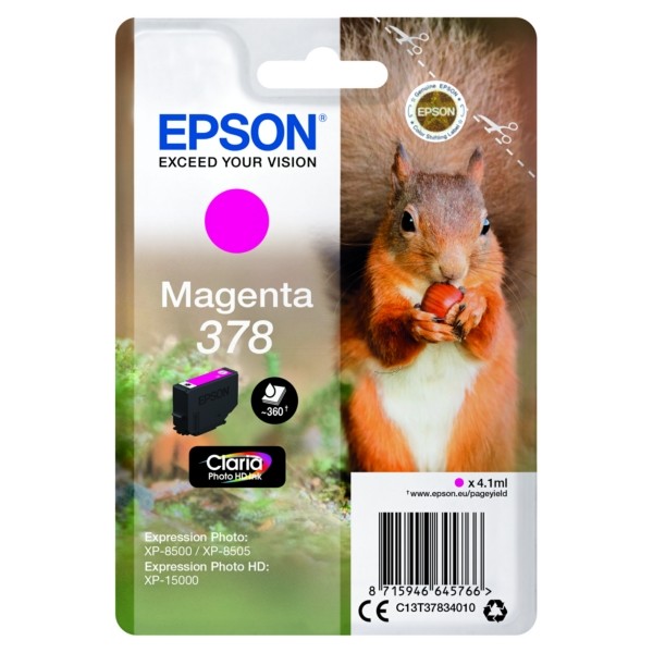 Original Epson C13T37834010 / 378 Tintenpatrone magenta 4,1 ml 360 Seiten
