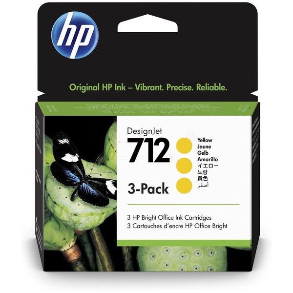 Original HP 3ED79A / 712 Tinte yellow 29 ml, VE a 3 St.