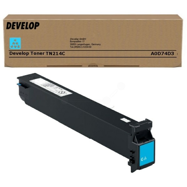 Original Develop A0D74D3 / TN-214 C Toner cyan 18.500 Seiten