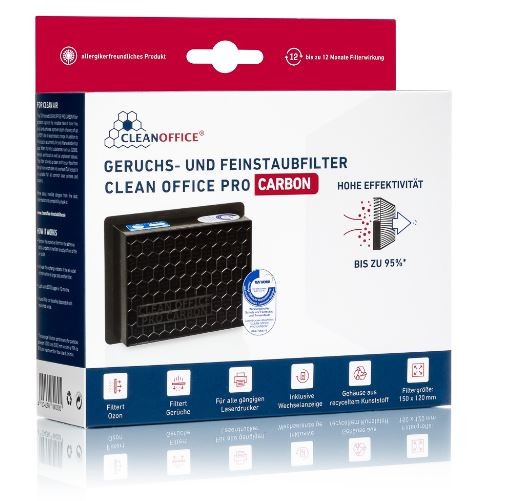 8403030 Clean Office Carbon Geruchs- & Feinstaubfilter für Laserdrucker, 150x120mm