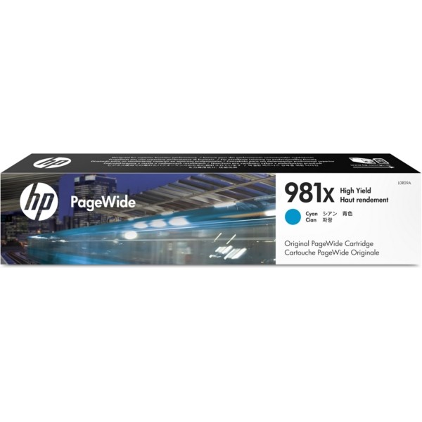 Original HP L0R09A / 981X Tintenpatrone cyan 116 ml 10.000 Seiten