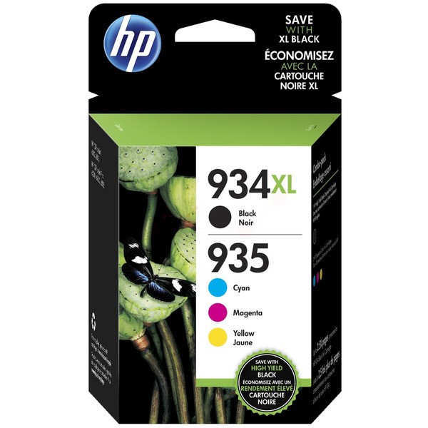 Original HP X4E14AE / 934XL/935XL Tintenpatrone MultiPack Bk,C,M,Y 1000pg + 3x825pg