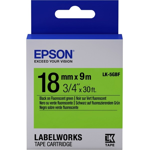 Original Epson C53S655005 / LK-5GBF DirectLabel-Etiketten schwarz auf grün