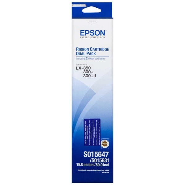 Original Epson C13S015647 Nylonband schwarz Doppelpack