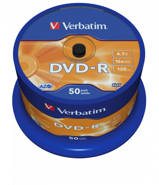 Original Verbatim DVD-R (16X) 4,7 GB (50er-Spindel)