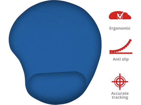 GEL"-Maus-Pad flexibel, Handballenauflage mit Gel-Füllung, blau