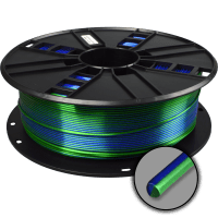 3D-Filament Seiden-PLA Magic blau+grün mit Perlglanz 1.75mm 1000g Spule