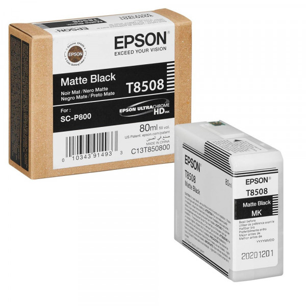 Original Epson C13T850800 / T8508 Tinte matt black 80 ml