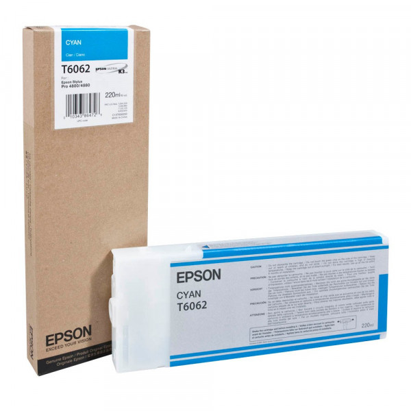 Original Epson C13T606200 / T6062 Tinte cyan 220 ml