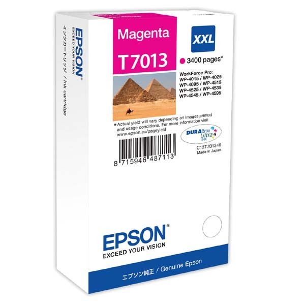 Original Epson C13T70134010 / T7013XXL Tinte magenta 34,2 ml 3.400 Seiten